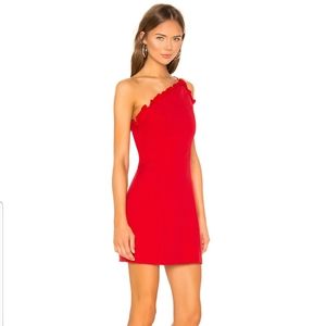 Superdown one shoulder red mini dress size small
